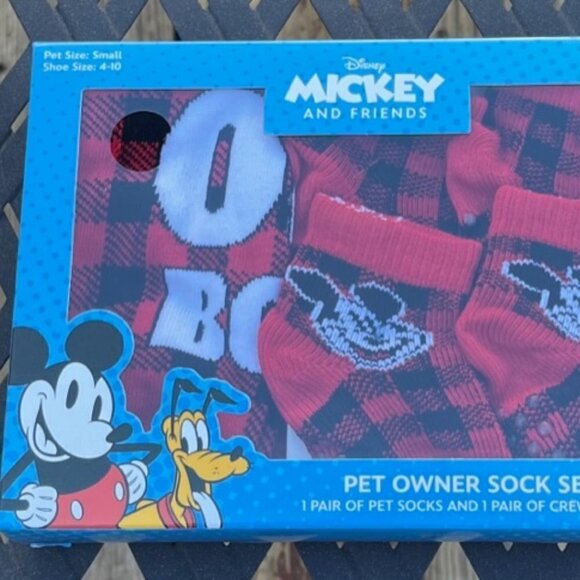 Disney NEW Mickey Pet Owner Sock Gift Set Box Matching Socks - Picture 2 of 7